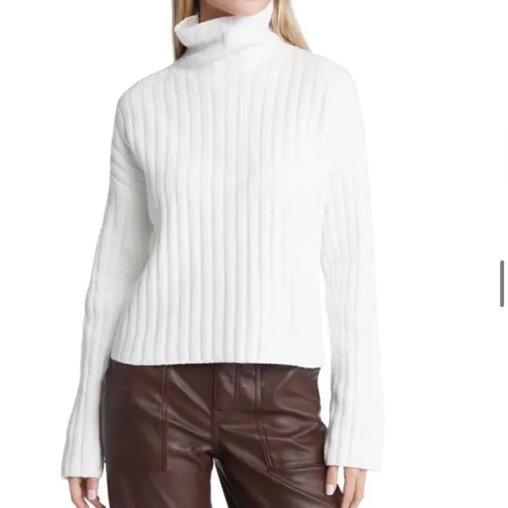 White turtleneck sweater